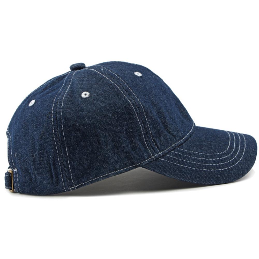 HT4391 Baseball Cap Men Women Cotton Denim Baseball Hat Classic Solid 6 Panels Snapback Cap for Men Women Adjustable Hip Hop Cap