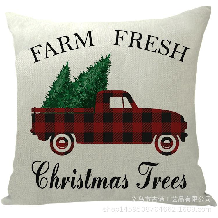 New Santa Claus Christmas Tree Printed Cushion Car Sofa Cushion Set Christmas Decoration