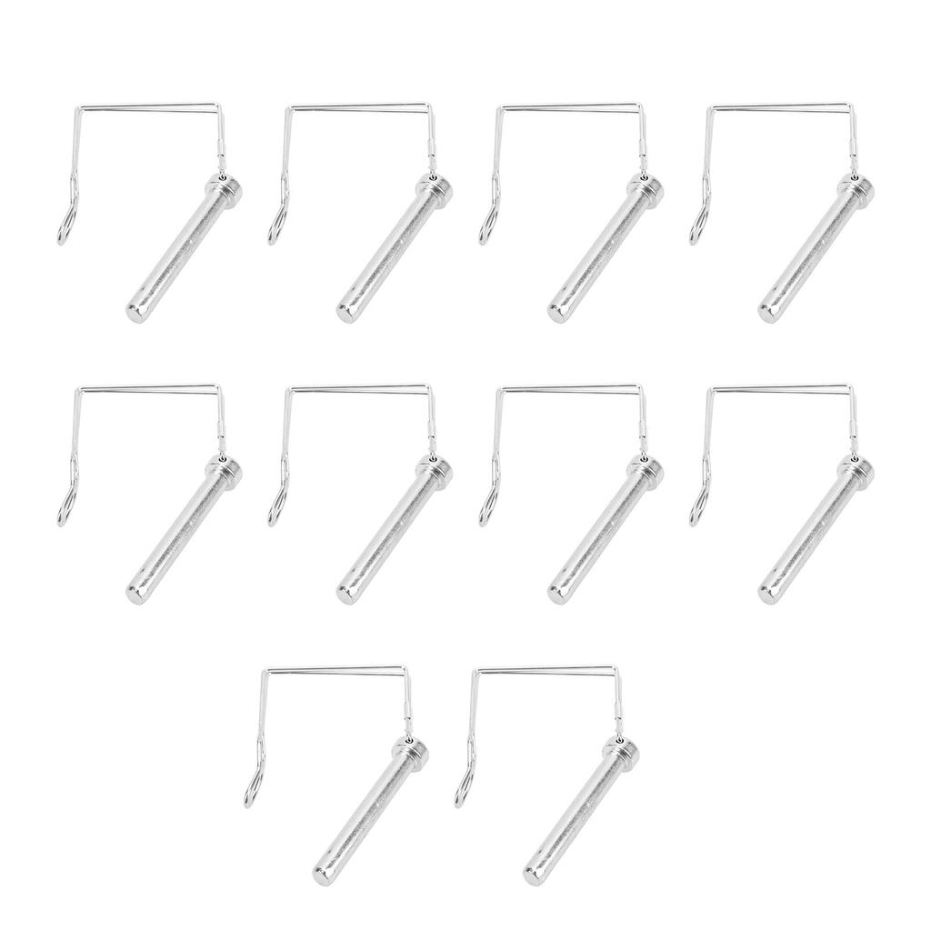 10PCS 70mm Trailer Coupler Pin Silver Galvanized Iron Quick Latching Square Safety Heavy Duty Locking Pin For Mowers