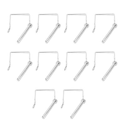 10 Stück 70mm Anhängerkupplungsstift Silber Verzinkter Stahl Schnellverriegelung Quadratisch Sicherheit Schwerlast Verriegelungsstift Für Rasenmäher