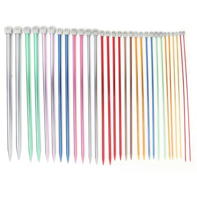 Agulhas de Tricô Coloridas Oxidadas DIY Ferramenta de Tricô Manual Agulhas de Barra Conjunto 15 Pares