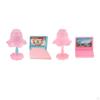 1 Paket Dollhouse Mini Laptop Scene Miniature Computer Table Lamp Set Simulation Notebook Folding