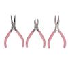 3pcs Clamp Pink Jewelry Pliers Round Nose Needle Nose Pliers Set Diagonal Nose Carbon Steel DIY Tools Jewelry Making