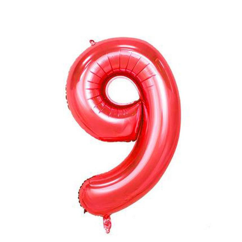 16/32/40 Inch Digital Number 0~9 Red Number Aluminum Film Balloon Wedding Birthday Party Decoration