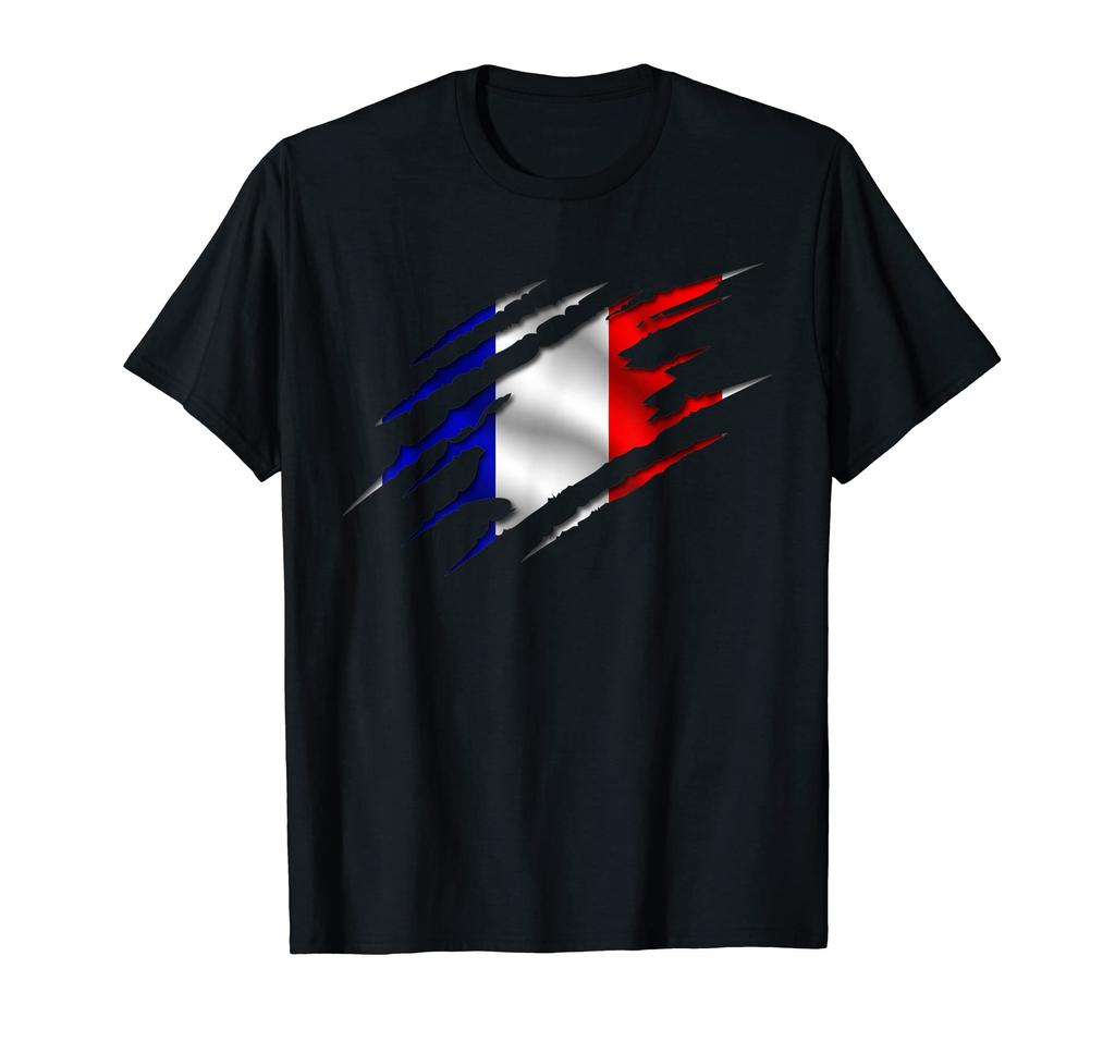 French Flag Blue White Red Tricolor Gift T-Shirt