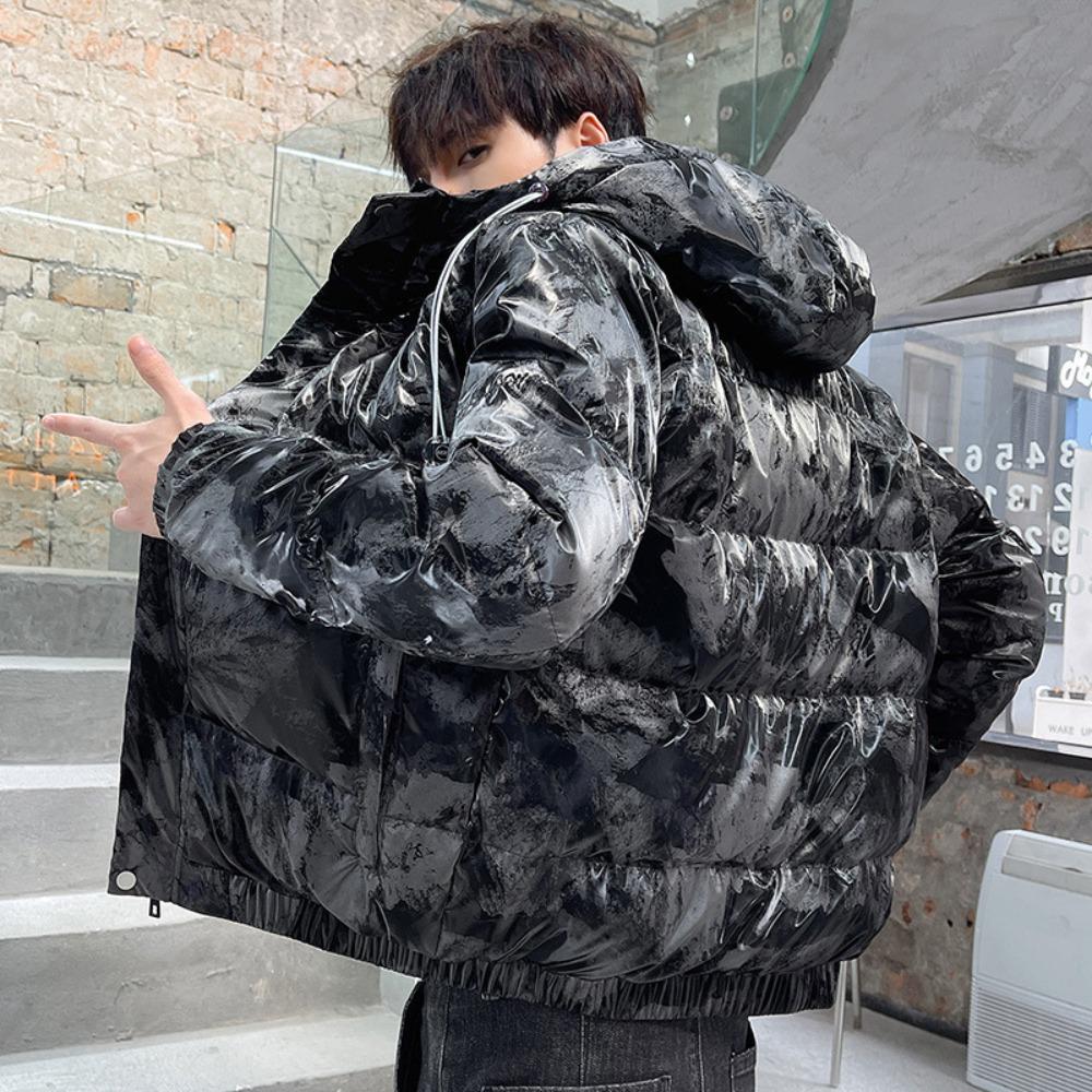 Dunjakke herre kort lett og tynn ny vintertrend hette fortykket