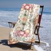 Bohemian Lotus Floral Beach Towel Patterned Sunscreen And Windproof Suitable For Swimming Pool Camping Travel Blanket