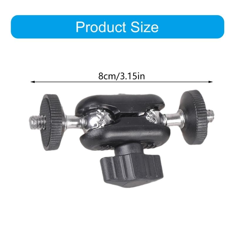 2Pieces Ballhead Clamp Clip Flexible Magical Arms with 1/4inch Male Thread Adapter for Camera Monitor Light Stand