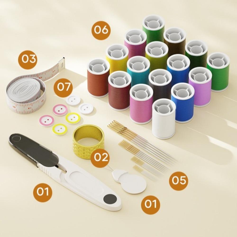 Plastic Casing Magnetic Sewing Kit Lightweight Hand Sewing Tools Portable Sewing Box  Crafting