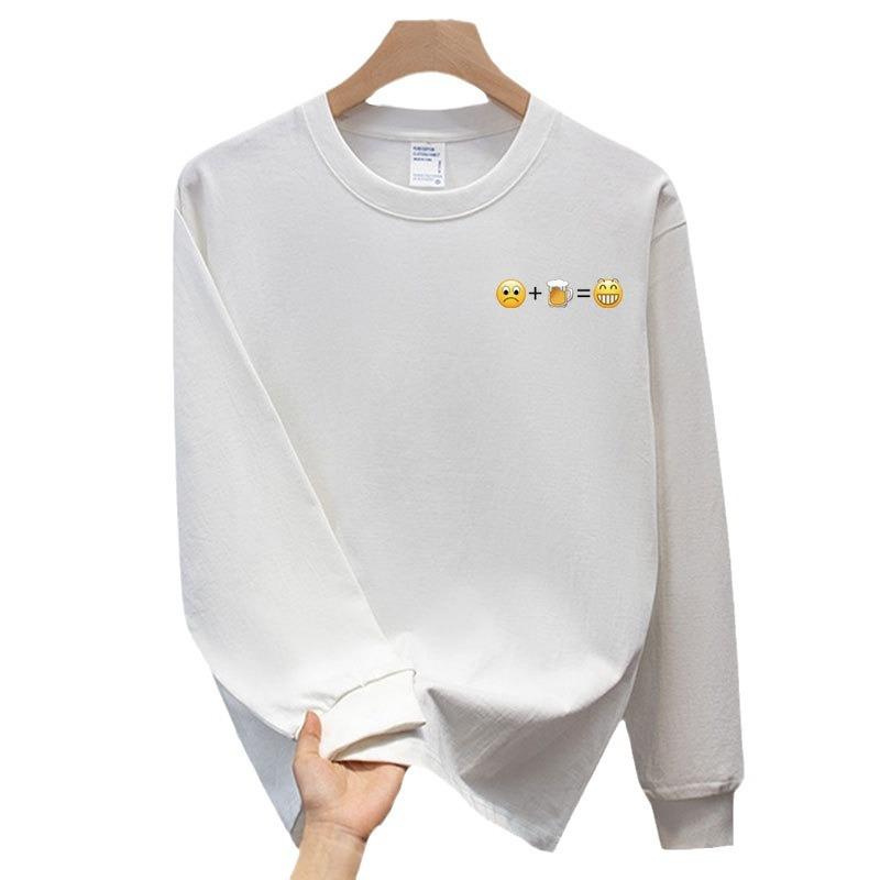 Trendy Brand Pure Cotton T-Shirt Men'S Bottoming Shirt Long-Sleeved Fashion Business Casual Top Autumn And Winter Handsome Men And Women