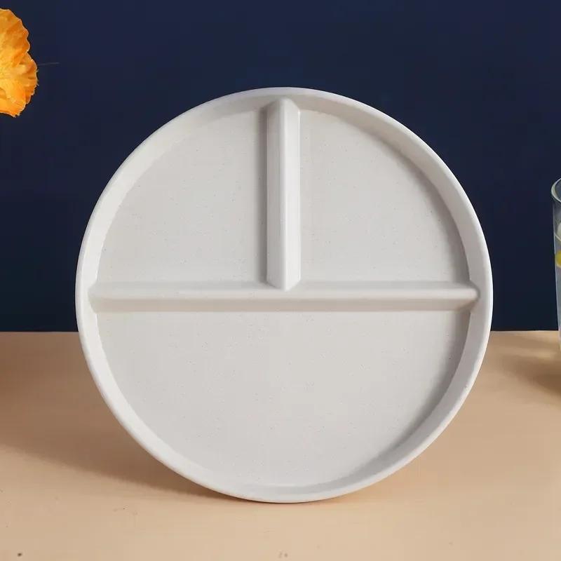 

8.6 - inch 3 Compartment Plate 1PCS For Portion Control, Weight Loss, Healthy Eating, Eco - friendly Material, Reusable бежевый