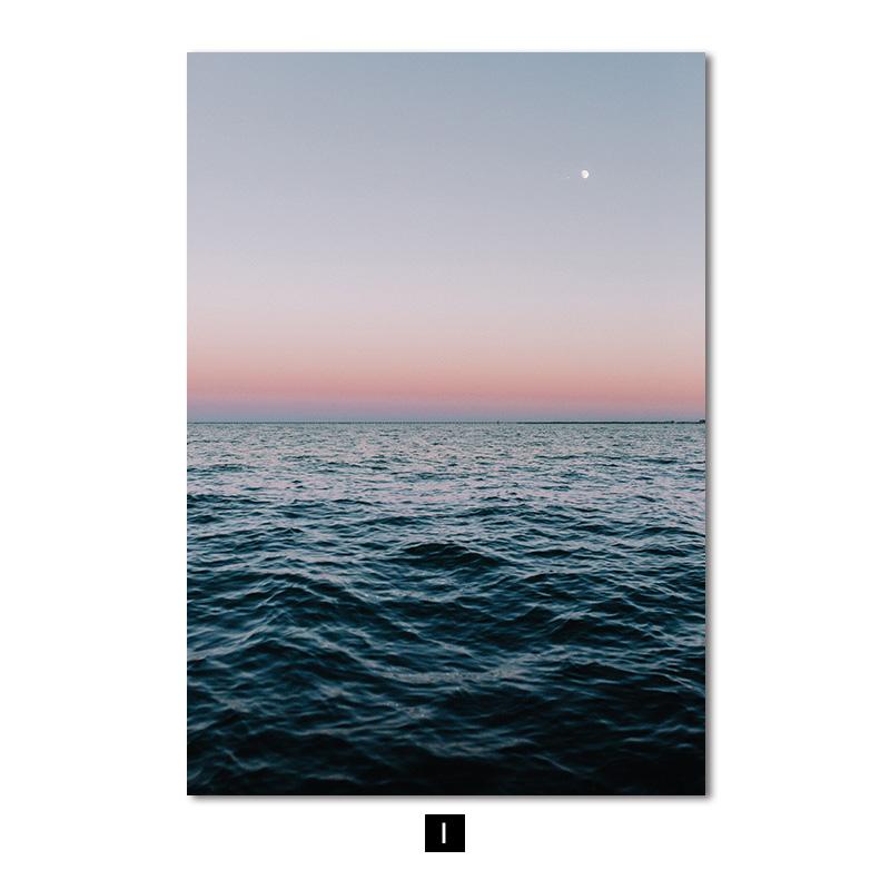 

Скандинавський природний пейзаж Настінне мистецтво Плакат Пляж Схід сонця Захід Друк на полотні Картина Сучасна картина для домашнього декору вітальні 30x40cm No Frame