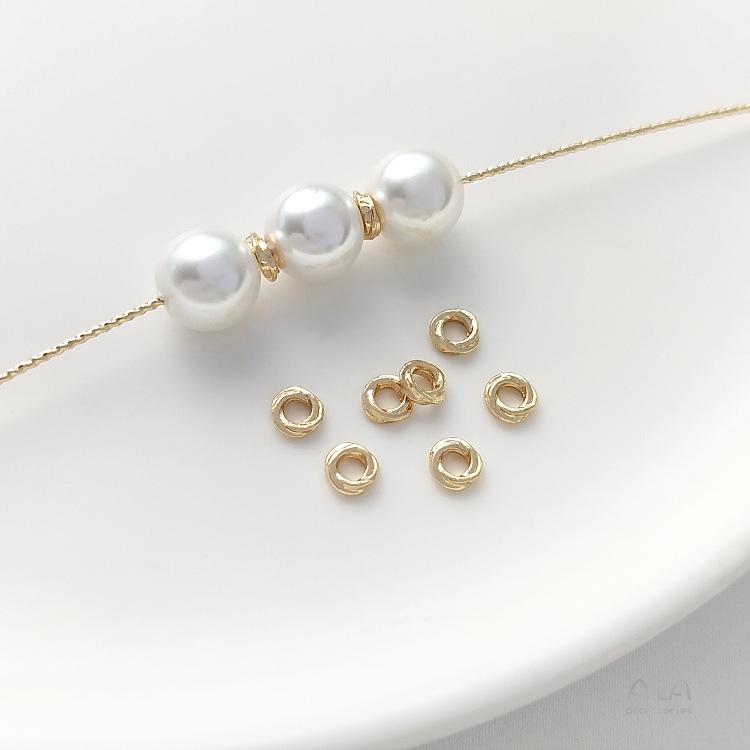 

Кольцо-спейсер из золота 14 карат с двойным плетеным узлом для изготовления украшений своими руками