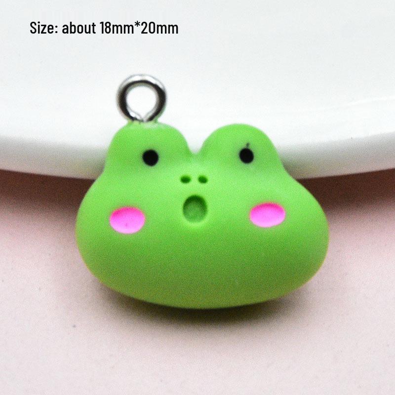 Colorful Resin Cartoon Animal Keychain: Sheep, Rabbit, Frog Pendant for DIY Jewelry