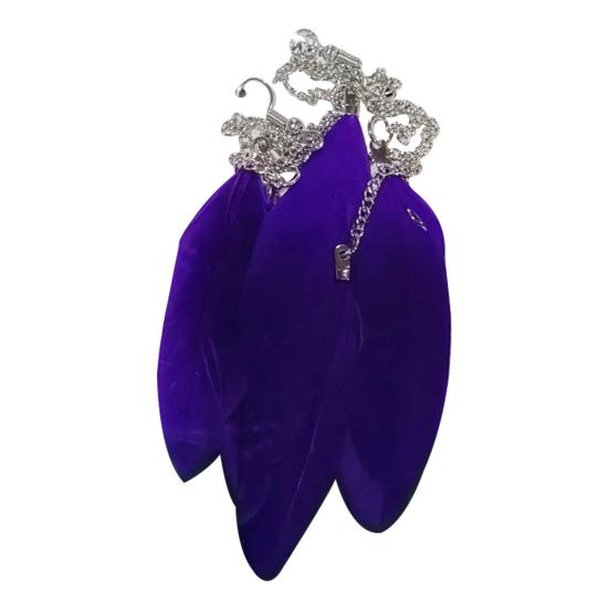 Dammode Leaf Feather Handgjorda Long Drop Dingle Hook Eardrop örhängen