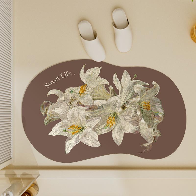 Quick-Dry Diatomaceous Earth Bathroom Mat - Water-Absorbing, Easy-Clean Foot Mat for Toilets
