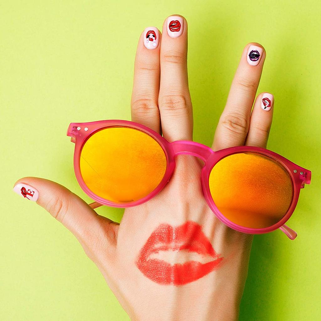 12 Sheet Lips Lady Pattern Nail Art Stickers SelfAdhesive Nail Decals Decoration