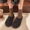 Fashion Women's Fashion Flat Shoes Winter New Round Head Suede Deep Mouth Soft Sole Non-slip Cotton Shoes