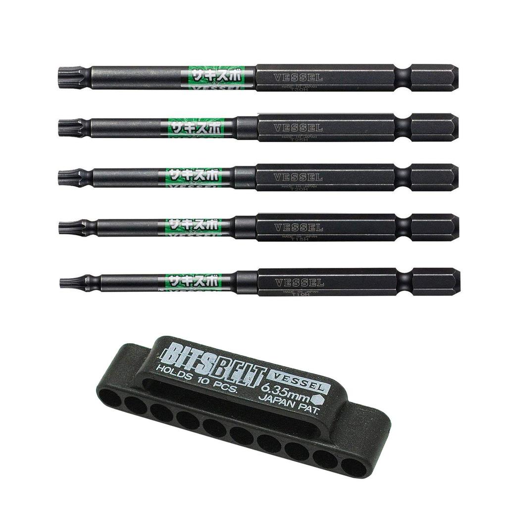 VESSEL Torx Driver Bit set Set, 5-piece (with holder) SS16T-5PSA