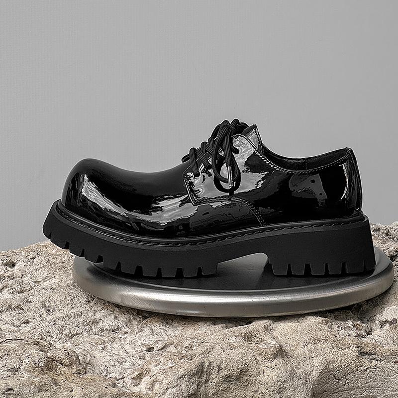 Módní italské pánské ležérní kožené boty Oxford se silnou podrážkou, prodyšná klasická nízká obuv pro volný čas, pohodlná značková obuv Derby