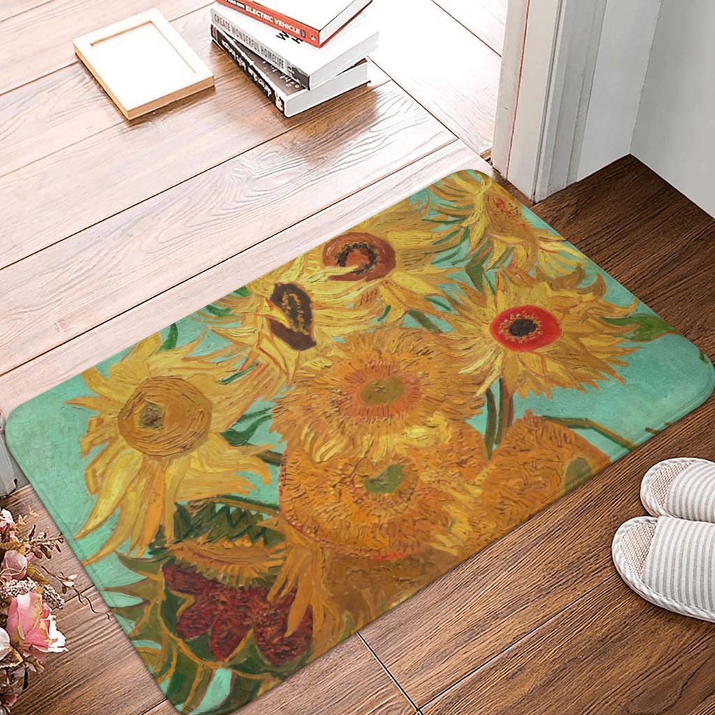 Van Gogh Starry Night Doormat Anti-Slip Entrance Bathroom Kitchen Door Floor Mat Over The Rhone Garage Carpet Rug