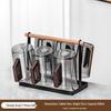 High-Temperature Resistant Tea Cup Set: Thickened Borosilicate Glass with Wooden Pistol Grip Handle