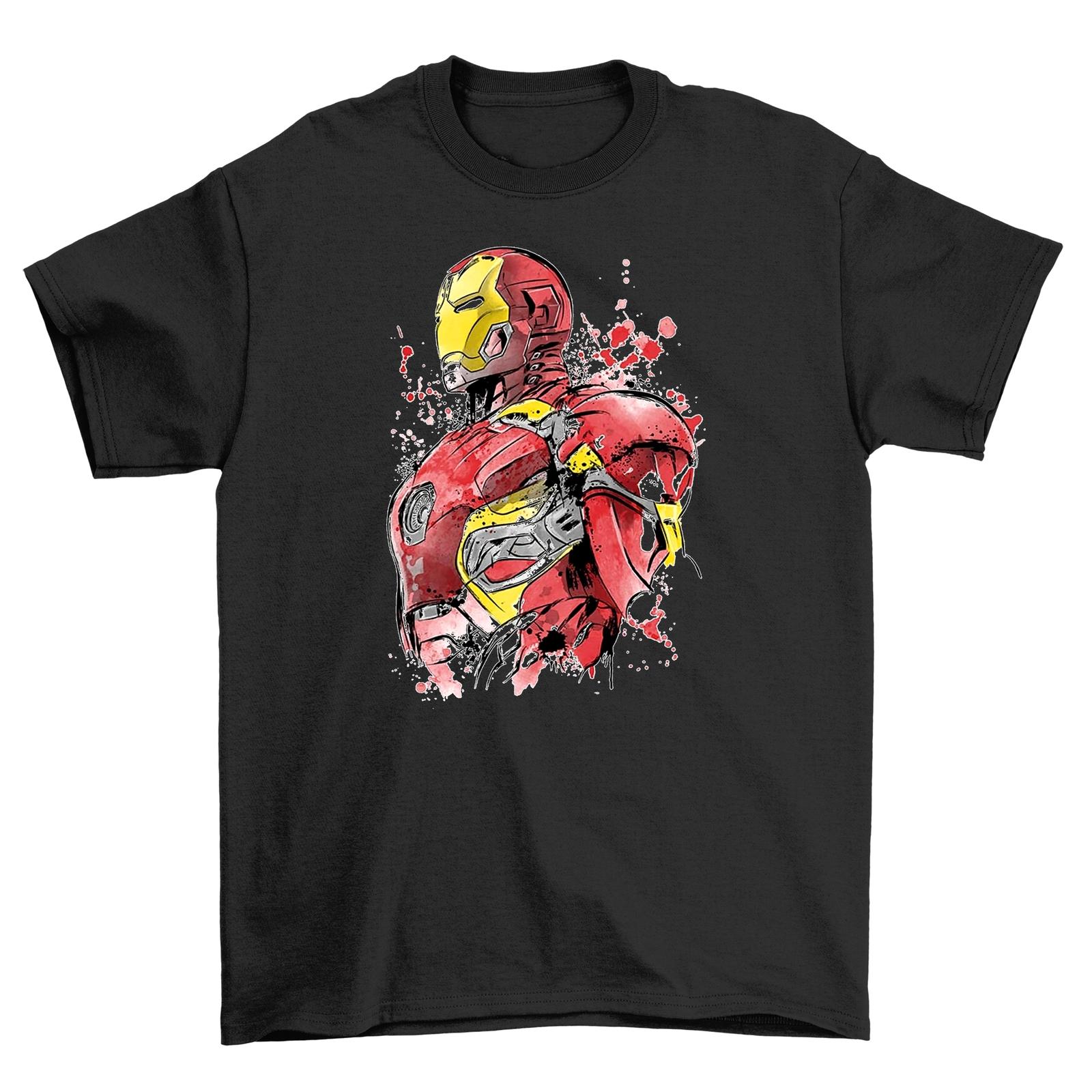Iron Sumi-e T-Shirt Mens Womens Tees Top - Unleash Your Inner Superhero with This Funny Iron Man Tee! L