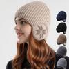 Isolierte Warme Strickmütze Thermische Ohrenschutzmütze Universelle Passform Fleece Strickmütze Winter Radfahren