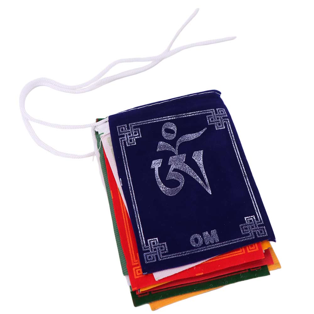 10pcs/string Flannel Colorful Prayer Flags Five Colors Religious Flags Buddhist Ceremony Flag Eaves