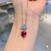 Jewelry Simulation Red Susceptible Pendant Stud Earrings Set Main Stone 10 * 10