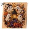 Nicht gruselige Halloween-Deko-Projekte, Perlenmalset, Süßer Geist 3D-Kunst-DIY, Gemütliches Herbst-Hausdeko-Set für Erwachsene, Weihnachtsbasteln Festlich