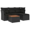 VidaXL Garden Lounge Set with Cushions 5 Pcs, Patio Sofas, Patio Furniture Set, Outdoor Furniture, Black 3255936