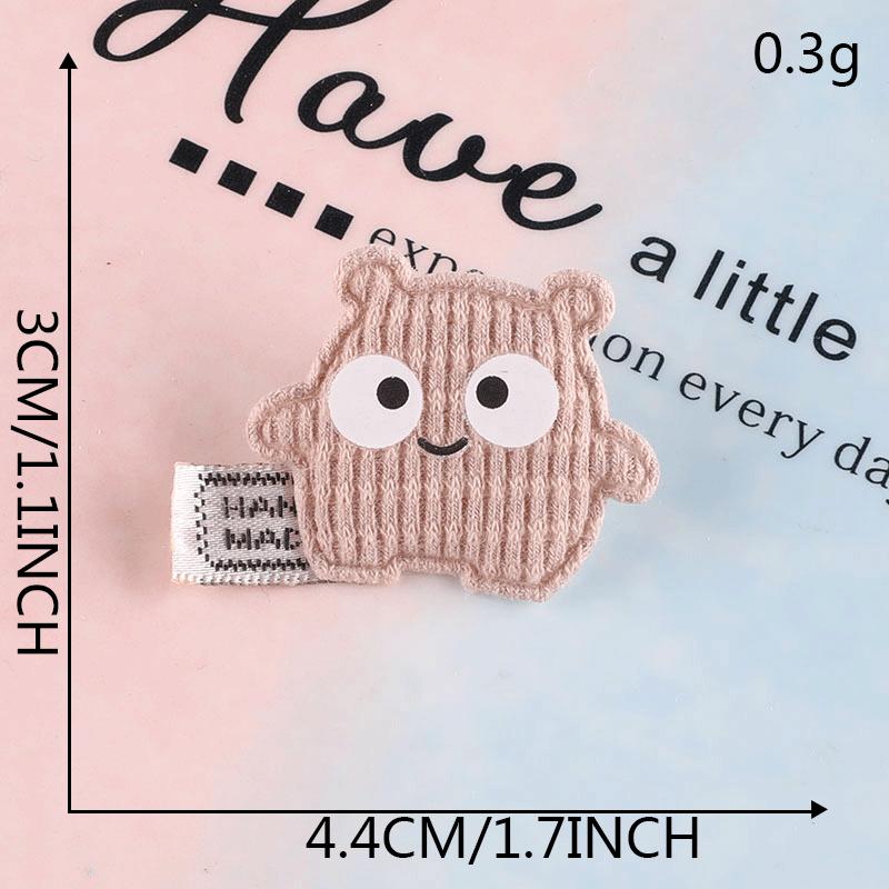 Stoff Aufkleber Dekorative Schmuckstücke Niedlicher Plüschbär Cartoon Haarnadel Lederring Zubehör Brosche Handgemacht DIY Haarschmuck Zubehör