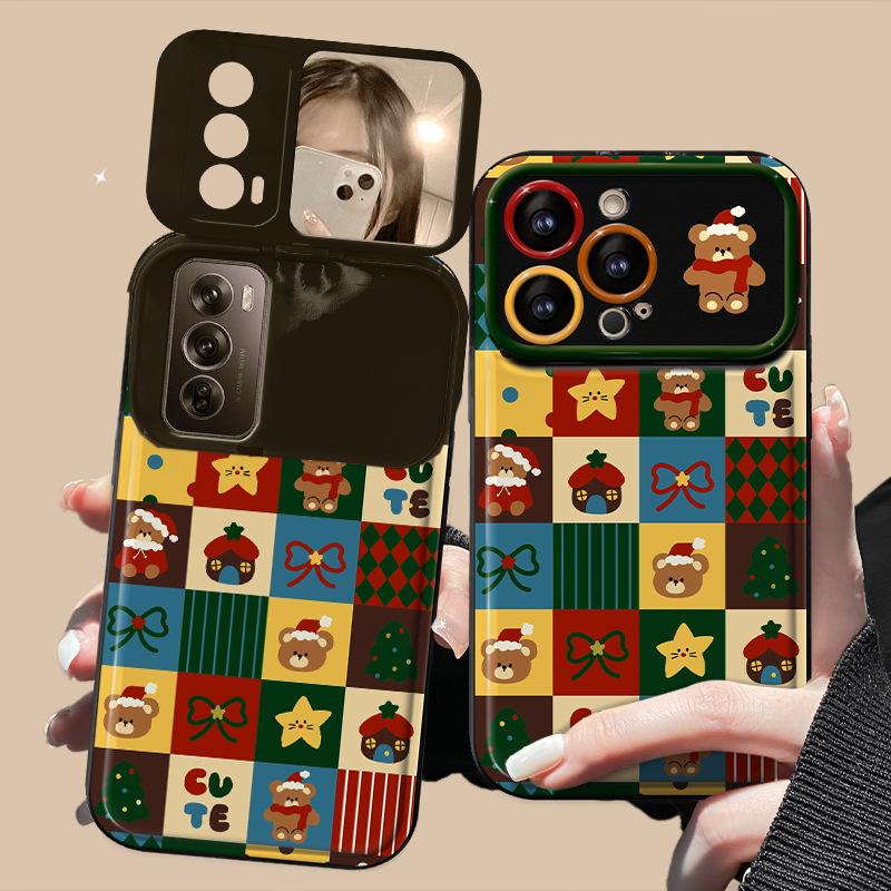 Christmas Gingerbread Man Chain Suitable for Apple 16 Large Window Phone Case 15pro Christmas 14 Soft Silicone Anti-drop X