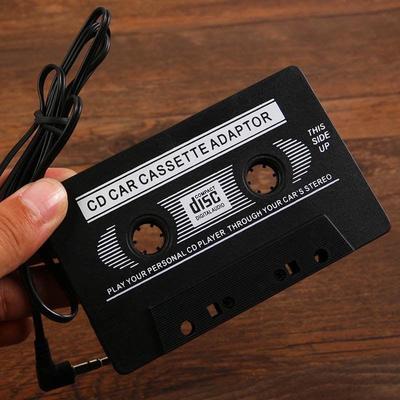 Car Cassette Tape AUX CD Audio Converter Adapter for Phone MP3 Player Black