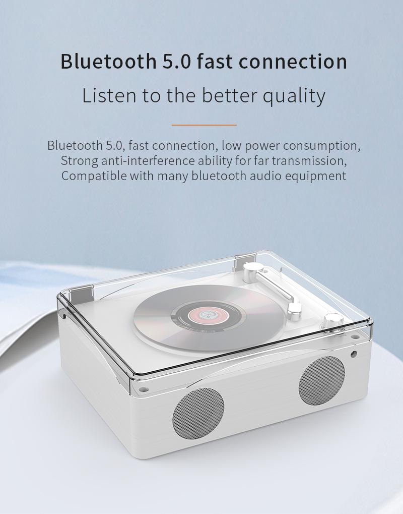 Bluetooth Retro CD Player & Speaker - Portable Home & Birthday Gift
