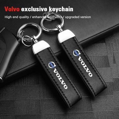 Calfskin Car Keychain Zinc Alloy Auto Keyring Accessories For Xc60 Xc90 V40 V60 S60 V50 V90 S80 C40 XC40 V70 XC70 C30 C70