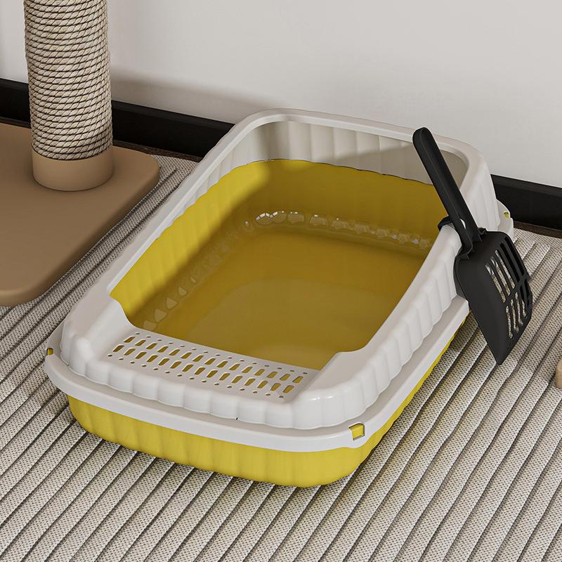 Cat Litter Box Semi-closed Open Splash-proof Cat Excrement Basin Cat Toilet Large Thickened Cat Kitten Potty