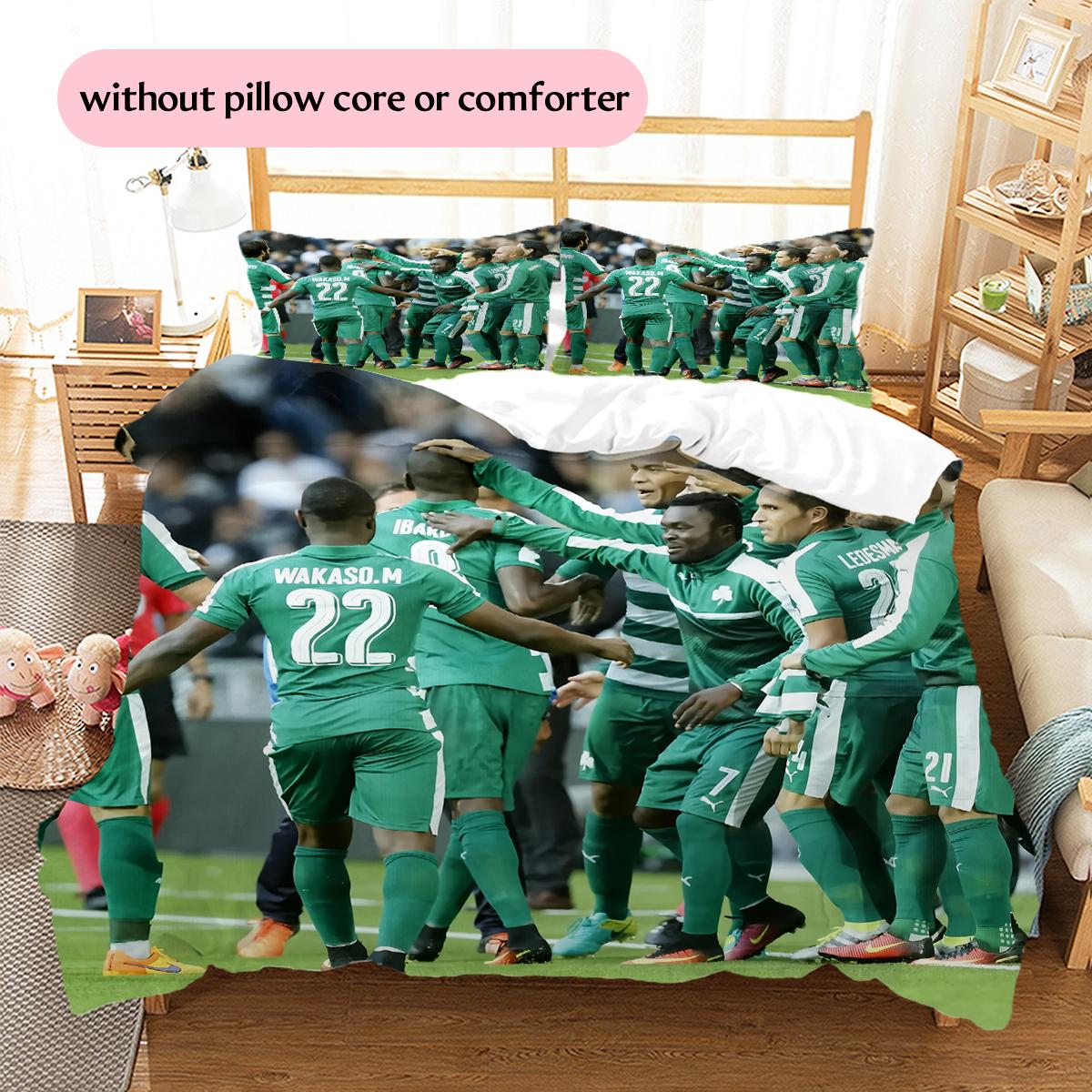 Panathinaikos FC Pattern Bedding Home Decoration Birthday Gift (1 * duvet cover + 2 * pillowcase, without core) 155x200cm