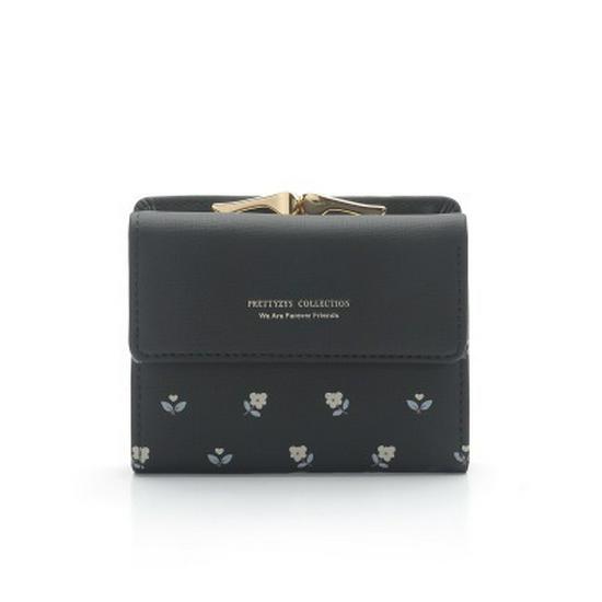 Pureti Small Fresh Korean Style Multi-Functional Cute Short Wallet for Women and Students