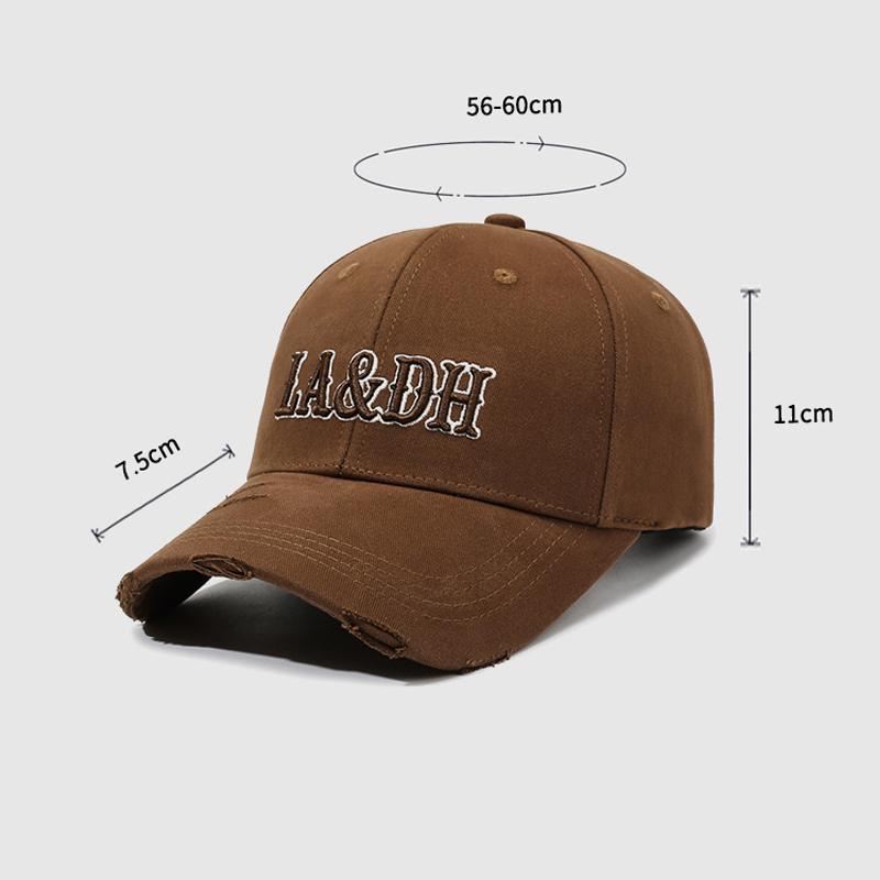 Embroidered Letter Baseball Cap Unisex Outdoor Rough Hard Top Cap Couple Sun Hat