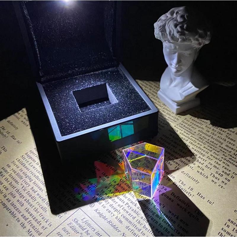 Colorful Crystal Light Cube Prism - Sun Catcher for Bedroom, Creative Ornament Gift