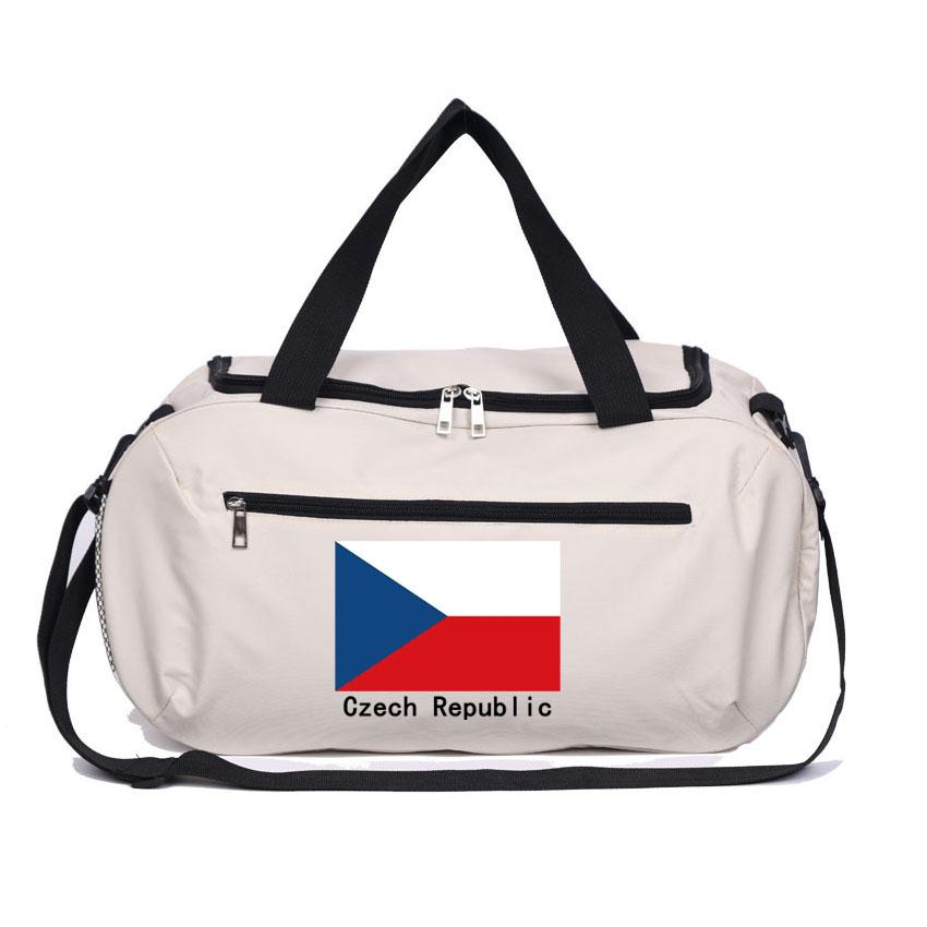Gym Bag Czech Republic Flag Printed Women's Fitness Training Basketball Packing Soccer Shoes Shoulder Pouch Swimming Handbags
