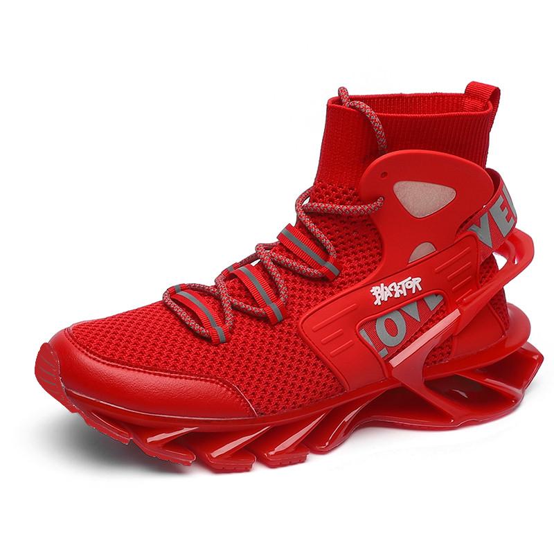 Modne, wysokie trampki męskie dla nastolatków, modne buty typu blade, oddychające, siateczkowe, buty sportowe na świeżym powietrzu, elastyczne buty sportowe