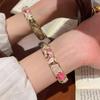 Bracelet Jonc Fleur Chinoise Émaillée Bracelet de Main Traditionnel pour Femme Cadeaux pour Femme Fille