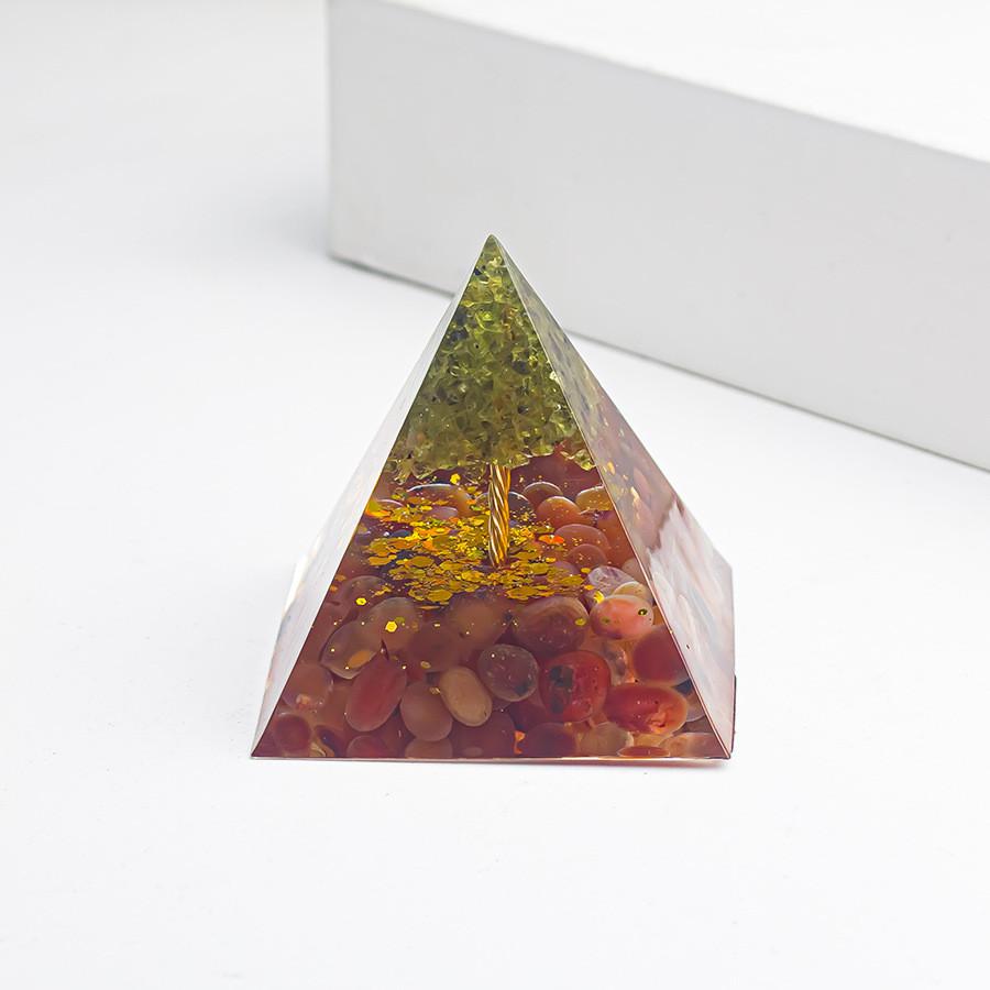 Natural Crystal Quartz Geometric Pyramid Decor For Home And Car Interior