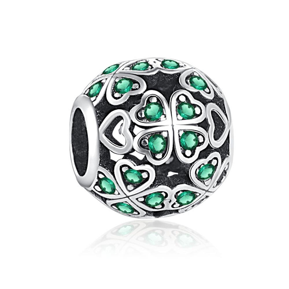 Fashion Copper Lucky Four Leaf Clover Series Charms Beadsad Aptation Fit Original Diy Bracelet Birthday Jewelry