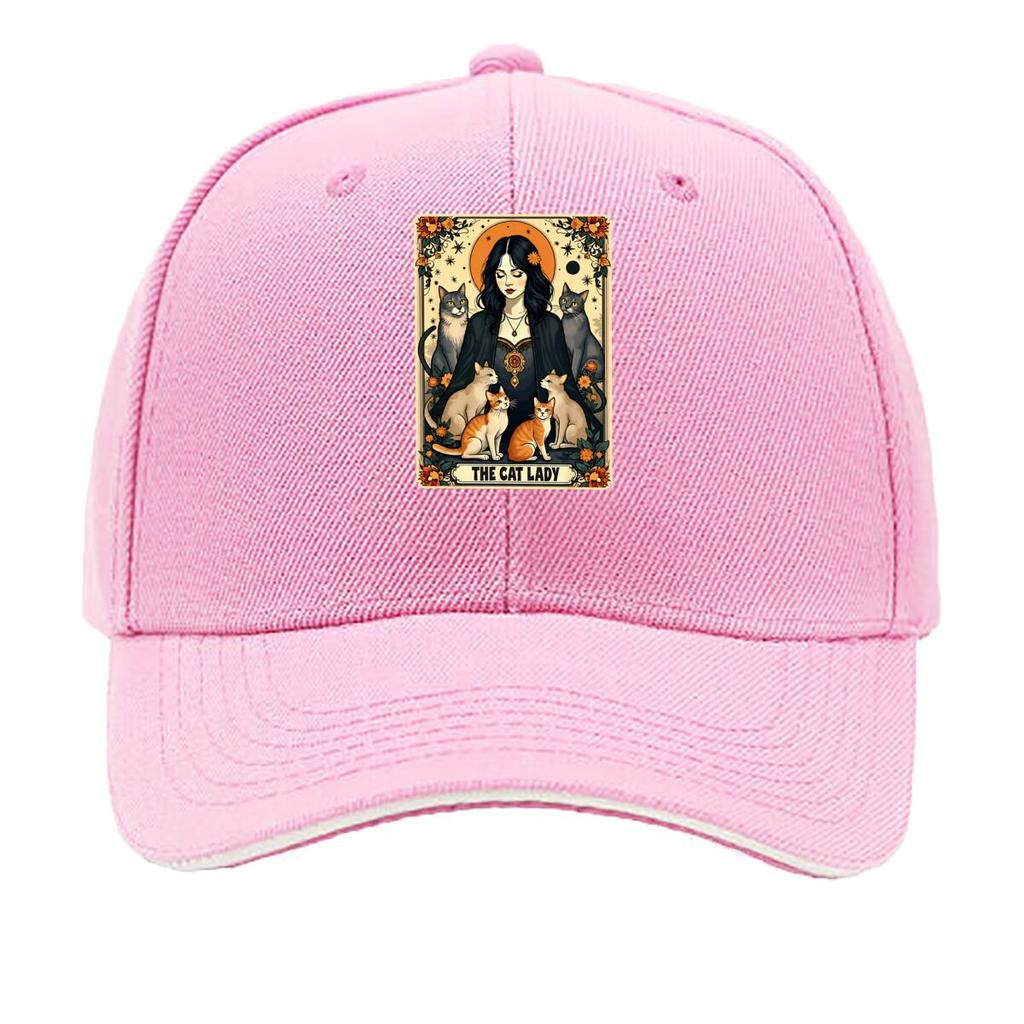 The Cat Lady Tarot Card Gothic Witchy Cats Sandwich Baseball Cap Unisex Women Sun Cap Outdoor Workouts Hat