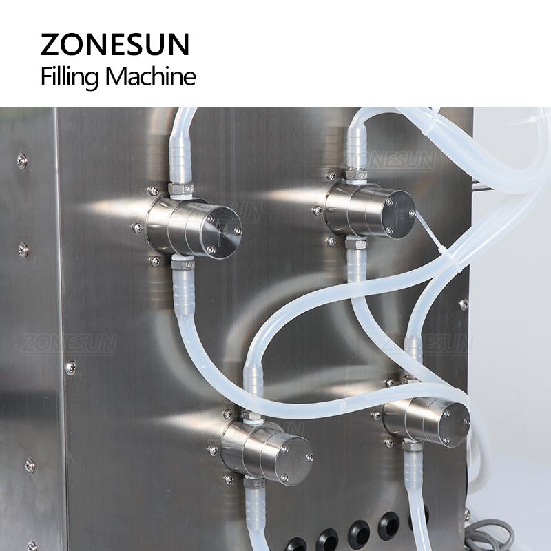 ZONESUN ZS-MPSP4 4 Heads Semi-Automatic Spout Pouch Soybean Milk Drink Liquid Filling Machine