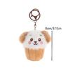 Cute Teacup Dog Plush Keyring Mini Fluffy Soft Stuffed Doll Hanging Pendant for Key Handbag Travel Use